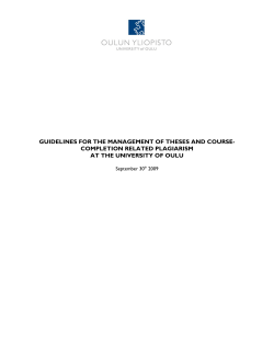 Guidelines for the Management of Theses and Course