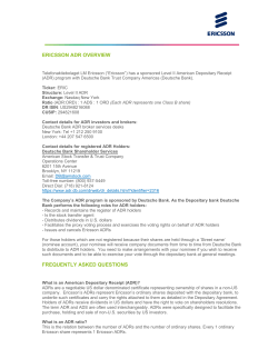 Ericsson US ADR frequently asked questions