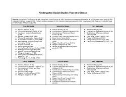 Kindergarten Social Studies Year-at-a-Glance