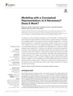 Modeling with a Conceptual Representation: Is It Necessary? Does