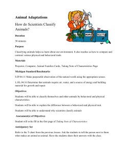 Animal Adaptations How do Scientists Classify Animals?