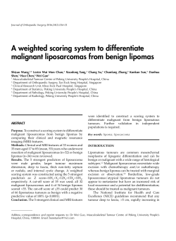 A weighted scoring system to differentiate malignant liposarcomas