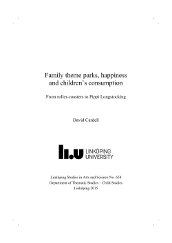 Family theme parks, happiness and children`s consumption