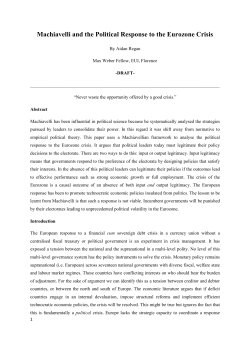 Machiavelli and the Eurozone Crisis