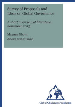 Survey of Proposals and Ideas on Global Governance