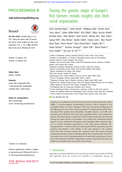 Tracing the genetic origin of Europe`s first farmers reveals insights