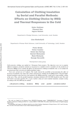 Calculation of Clothing Insulation by Serial and