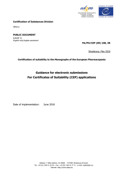 Guidance for electronic submissions For Certificates of