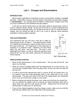 Lab 1. Charges and Electrostatics