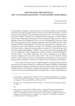 disciplining preferences: the “cantonese question” in singapore`s
