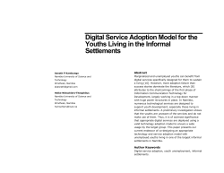 Digital Service Adoption Model for the Youths Living in the Informal