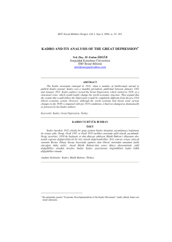 KADRO AND ITS ANALYSIS OF THE GREAT DEPRESSION