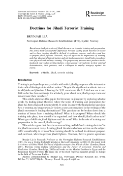 Doctrines for Jihadi Terrorist Training