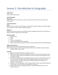 Lesson 2- Introduction to Geography