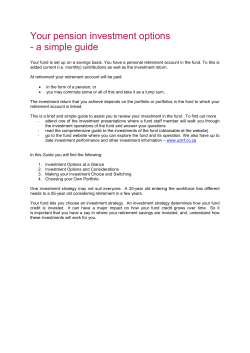 Your pension investment options - a simple guide