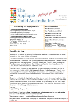 President`s chat - The Applique Guild of Australia