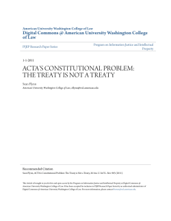 ACTA CONSTITUTIONAL PROBLEM_ THE TREATY IS NOT A