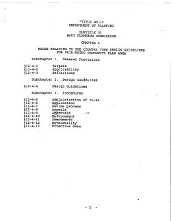 Chapter 4 - Rules Relating to the Country Town