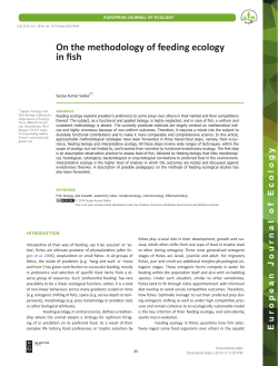 On the methodology of feeding ecology in fish