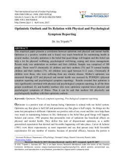 Optimistic Outlook and Its Relation with Physical and Psychological
