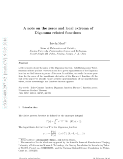A note on the zeros and local extrema of Digamma related functions