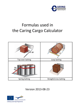 Formulas used in the Caring Cargo Calculator