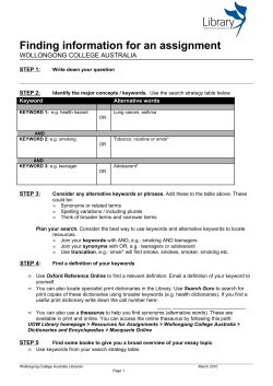 Finding information for an assignment