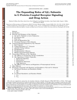 The Expanding Roles of Gbg Subunits in G Protein&ndash;Coupled