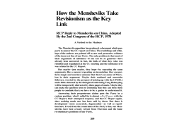 How the Mensheviks Take Revisionism as the Key Link