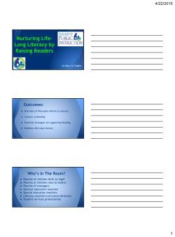 Session Nurturing Lifelong Literacy by
