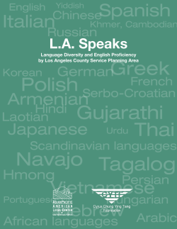 LA SpeAkS: LAnguAge DiverSity AnD engLiSh profiCienCy by LoS