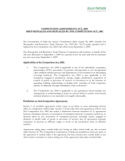 COMPETITION (AMENDMENT) ACT, 2009 MRTP