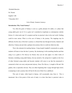 Barcelos 1 Elizabeth Barcelos Dr. Warner English 112B 7 December