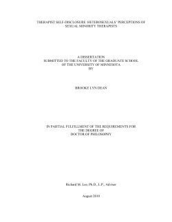 THERAPIST SELF-DISCLOSURE: HETEROSEXUALS