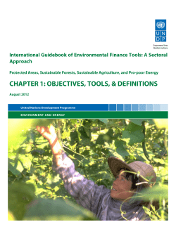 Chapter 1: Objectives, Tools and Definitions