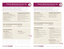 Grocery List - Tastefully Simple