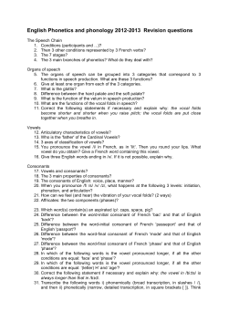 English Phonetics and phonology 2012