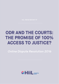 ODR anD the COuRts: the pROmise Of 100