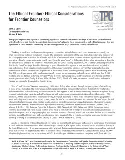 The Ethical Frontier - The Professional Counselor