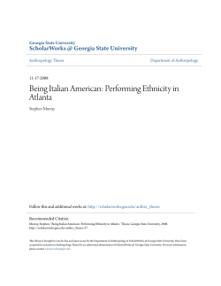 Being Italian American: Performing Ethnicity in Atlanta