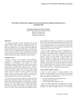 The Effects of Real and Computer Generated Friction on