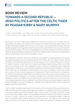 BOOK REVIEW: TOWARDS A SECOND REPUBLIC &ndash; IRISH