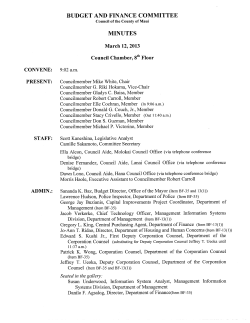 budget and finance committee minutes