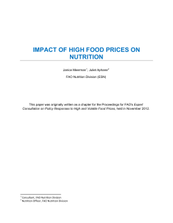 impact of high food prices on nutrition
