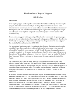 First Families of Regular Polygons