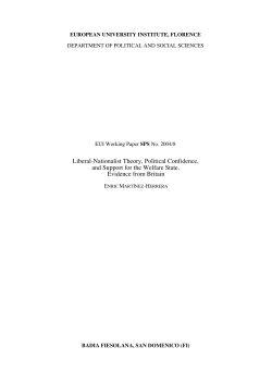 Liberal-Nationalist Theory, Political Confidence