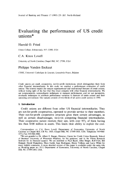 Evaluating the performance of US credit unions