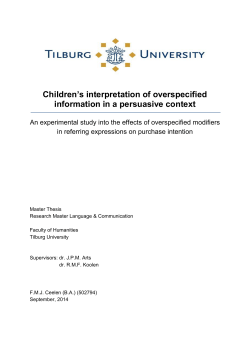 Children`s interpretation of overspecified information in a persuasive
