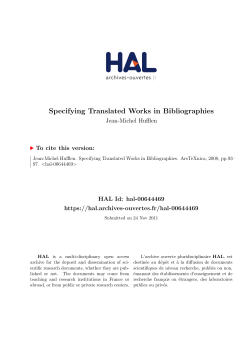Specifying Translated Works in Bibliographies