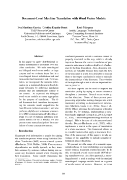 Document-Level Machine Translation with Word Vector Models